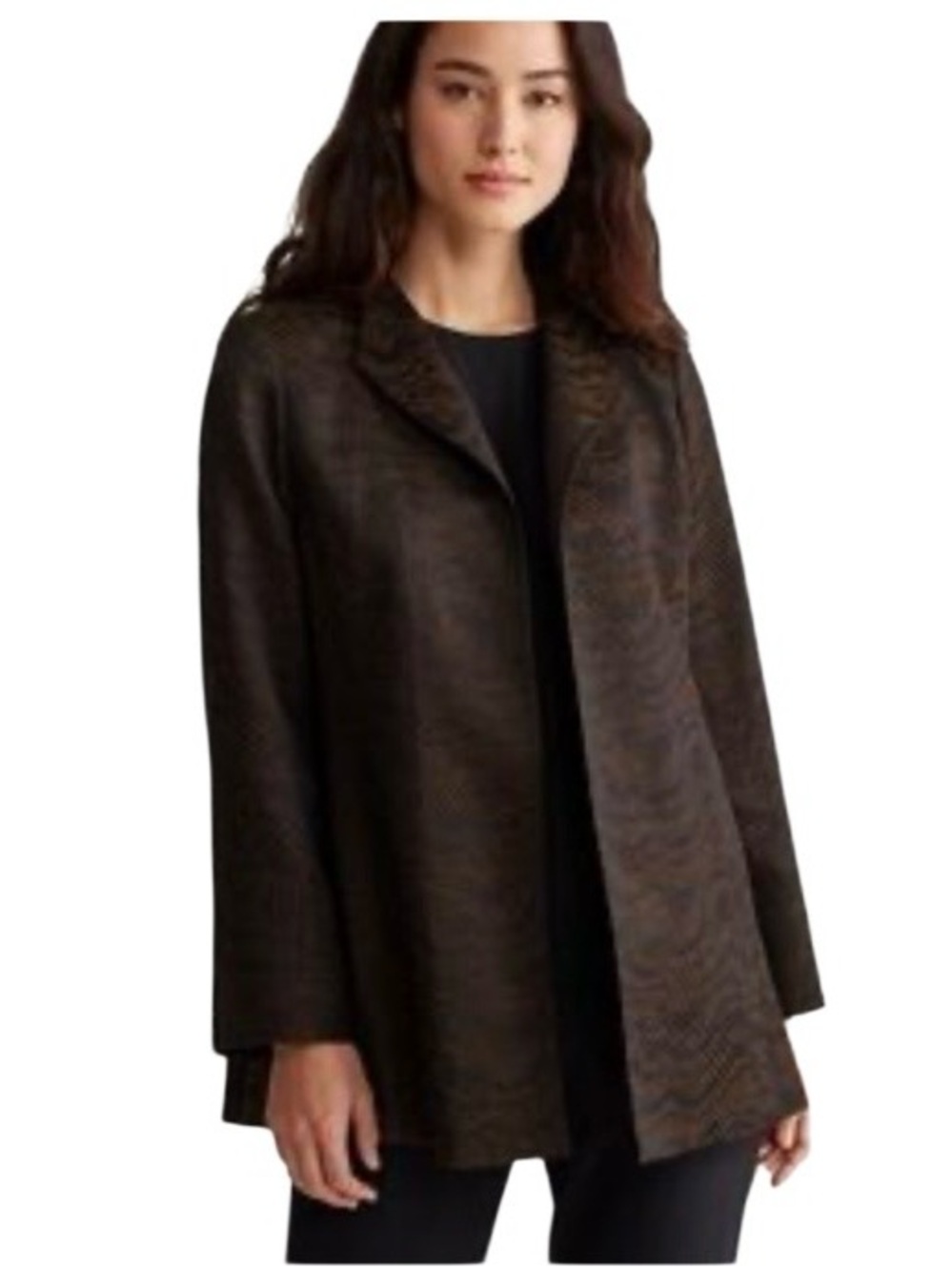 Eileen Fisher Silk Blend Jacquard Jacket